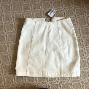 Free people white denim skirt
